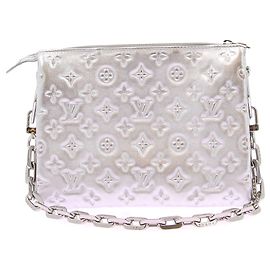 Louis Vuitton Bolsa prateada de couro "Almofada" Prata