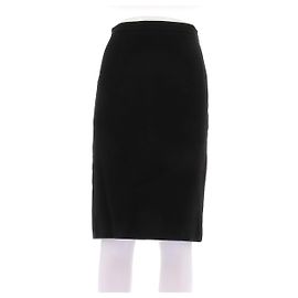 Prada Black Wool Mid-length Skirt Size 42 Black