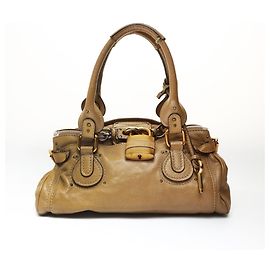 Chloé Paddington Leder Schultertasche Beige