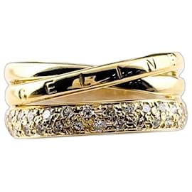 Céline Celine Design Ring aus Gelbgold mit Diamant und Rubin Gelb