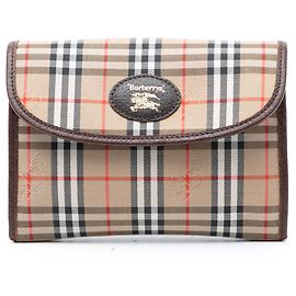 Burberry Beige Haymarket Check Canvas Clutch Beige