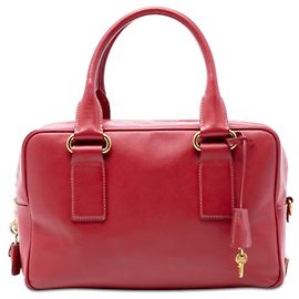 Prada Red Saffiano Lux Handbag Red