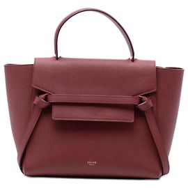 Céline Bolsa de cinto em couro de bezerro micro texturizado vermelho Celine Vermelho Bordeaux