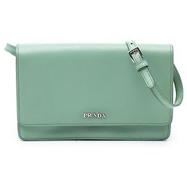 Cartera Prada Saffiano Verde con Correa Verde Verde claro