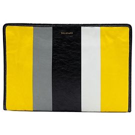 Clutch Bazar de piel de cordero amarilla Balenciaga Amarillo