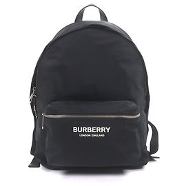 Zaino in nylon nero e pelle Burberry Nero