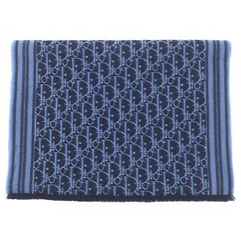 Christian Dior Dior Homme Cashmere Stole in Blue Blue