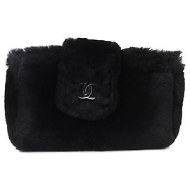 Pochette en cuir Vintage Coco Mark de CHANEL Noir