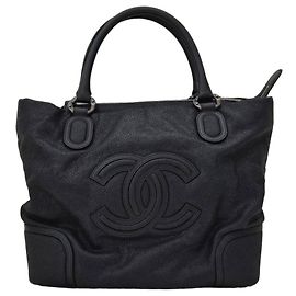 Chanel Black Leather Tote Bag Black