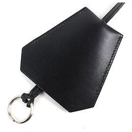 Colar de couro vintage Clochette Hermès Preto