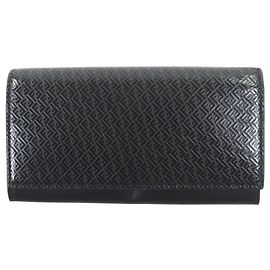Fendi Leather Micro Zucca Long Wallet Black