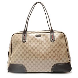 Bolsa Boston GG Crystal Sherry Line da Gucci Bege