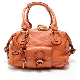 Chloé Paddington Leder Schultertasche Orange