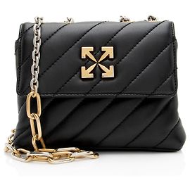 Off White Bolsa de ombro Off-White em couro matelassado Jackhammer 19 com corrente Preto