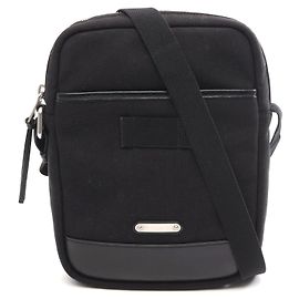 Yves Saint Laurent Saint Laurent Rivington Canvas Leather Shoulder Bag Black