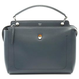 Fendi Dotcom Leather Handbag Blue