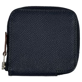 Monedero compacto de seda Azap de Hermès Azul marino