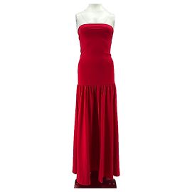 By Malene Birger Rotes trägerloses langes Kleid Rot