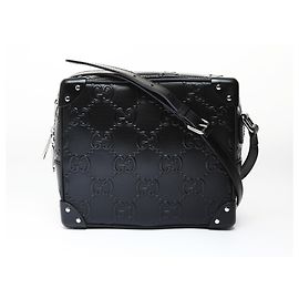 Borsa a tracolla Gucci GG in rilievo Trunk Nero