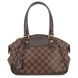 Louis Vuitton Damier Ebene Verona PM Handbag Red Damier ebene