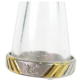 Céline CELINE Vintage Macadam Triomphe Ring Silvery Golden