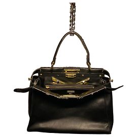 Fendi Peekaboo Monster Eyes - Black Leather - Size Medium/Regular Black