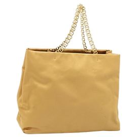 PRADA Borsa a Catena Satin Oro Auth gh1982 D'oro