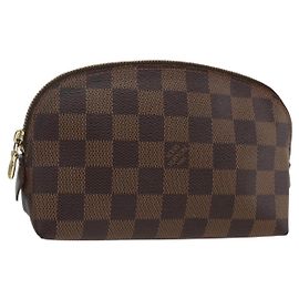 LOUIS VUITTON Pochette Cosmétique PM Damier Ebene N47516 Authentique LV BA11593 Damier ebène
