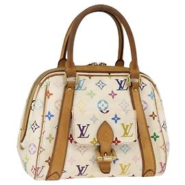 LOUIS VUITTON Handtasche Priscilla Monogramm Multicolor Weiß M40096 LV Auth AMZ313A Weiß