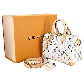 Louis Vuitton x Takashi Murakami Speedy 25 Multicolore Neuf Blanc