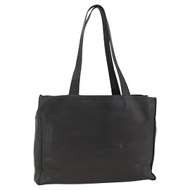 CHANEL Tote Bag Leather Black CC Auth bs34155 Black