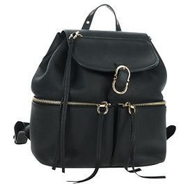 Zaino in pelle nera e oro Gancini di Salvatore Ferragamo Auth AMZ437V Nero D'oro
