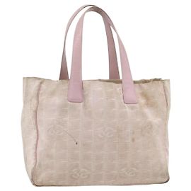 CHANEL Nuova Borsa Tote da Viaggio Nylon Rosa Oro CC Auth BA11645 Rosa D'oro
