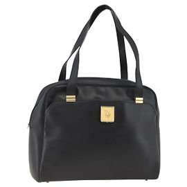 Borsa a mano Christian Dior in pelle nera e oro Auth BA11678 Nero D'oro