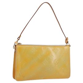 LOUIS VUITTON Bolsa Lexington Monogram Vernis Gris M91056 LV Auth ARZ536 Gris