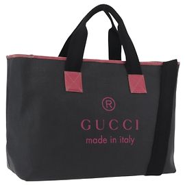 Bolsa Tote em PVC Preta GUCCI 162785 Auth ka3368 Preto