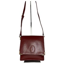 Bolso de hombro de cuero Cartier vintage burdeos Burdeos