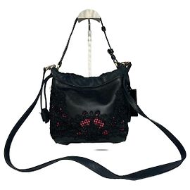 Vintage Etro 2Way Leather Handbag Black Black