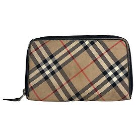 Portafoglio Zippy Vintage Burberry Nova Check Beige Nero Beige