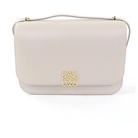 Bolsa de Ombro Loewe Goya Medium Light Ghost Anagram em Couro Outro