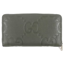Gucci Khaki Leather Long Wallet Khaki