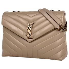 Loulou Mittel Schultertasche von Yves Saint Laurent Beige