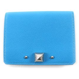 Hermès Hermes Medor Leather Travel Pass Case Blue