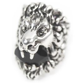 GUCCI Lion Head Silver Band Ring Silvery