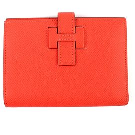 Hermès Hermes Orange Epsom Leather Bi-fold Wallet Orange