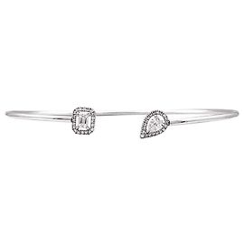 Bracciale Messika, "Jonc Flex Toi & Moi My Twin", oro bianco e diamanti. Altro