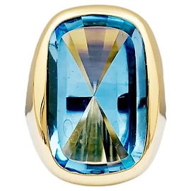 Autre Marque Anello in oro giallo e topazio Altro