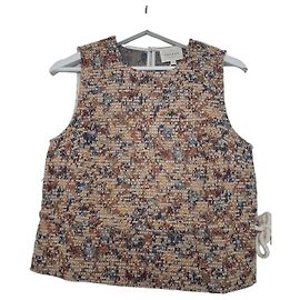 Top de tweed multicolor de Sézane Castaño Roja Azul Multicolor Beige