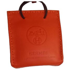Hermès Bag Charm Orange Leather Orange