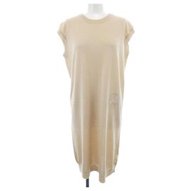 Vestido de seda y cachemira Hermès Beige